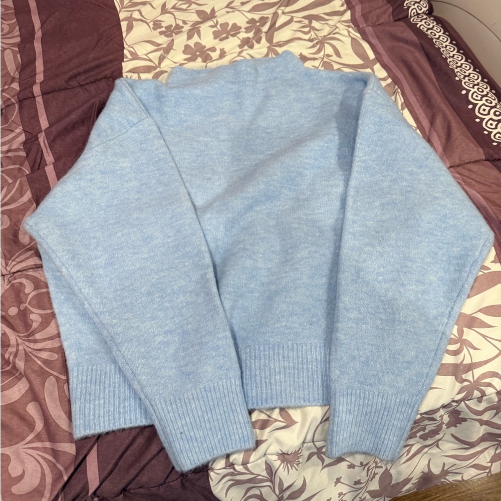 Zara Soft Sky Blue Turtleneck Sweater